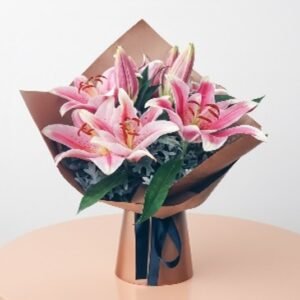 Pink lilly posy bouquet