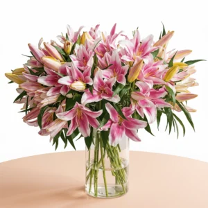 Elegant Pink Lily Vase