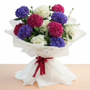 Tri-Color Hydrangea Bouquet.