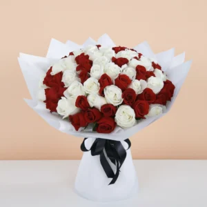 Fleur Amour red and white bouquet