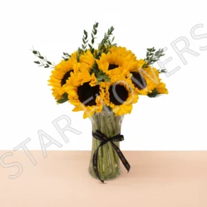 Vibrant Sunflower Vase Arrangement