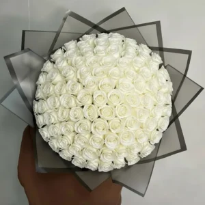 Pristine white roses 100pcs